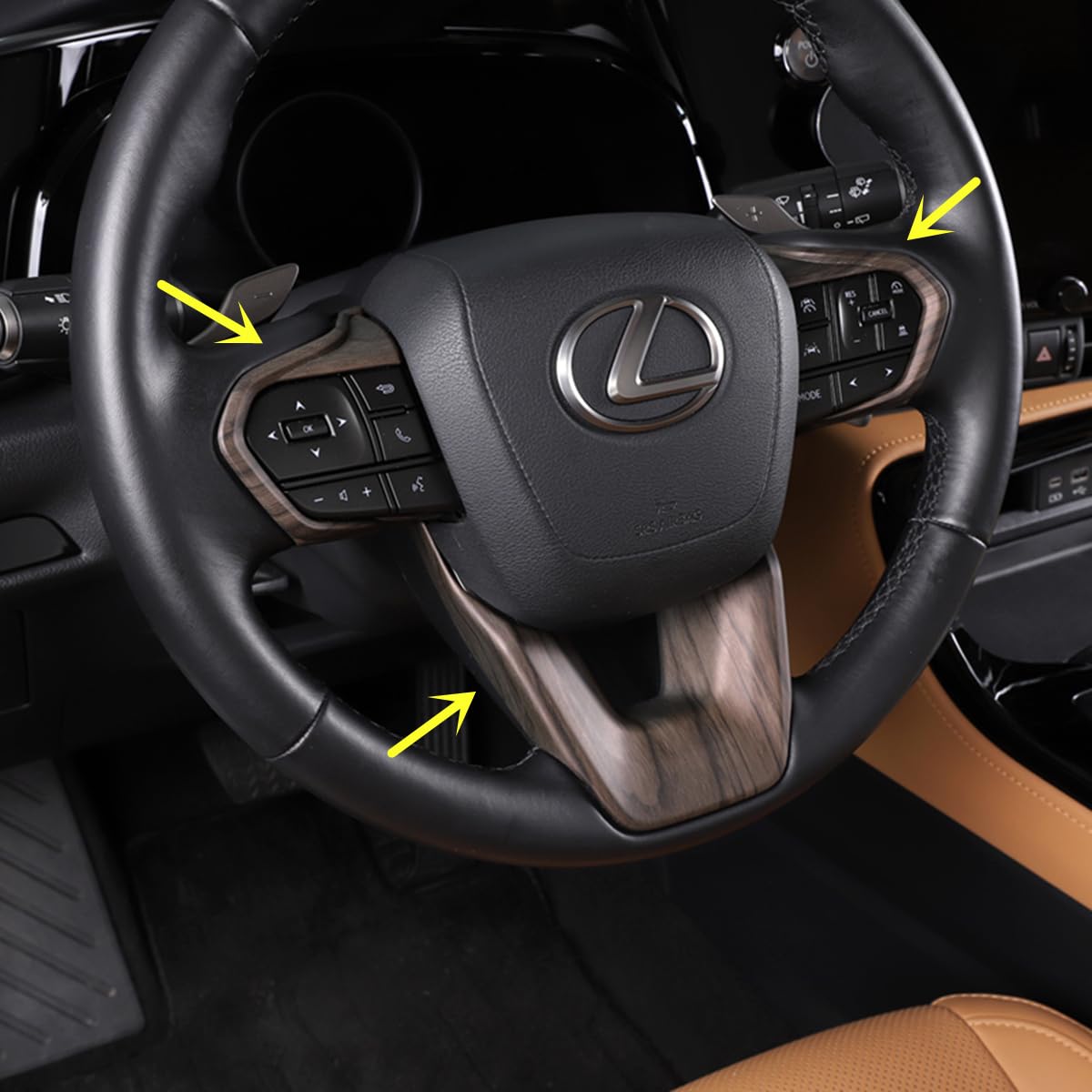 Amazon | ZiWen インテリアトリム 木目柄 ハンドルカバー アクセサリー